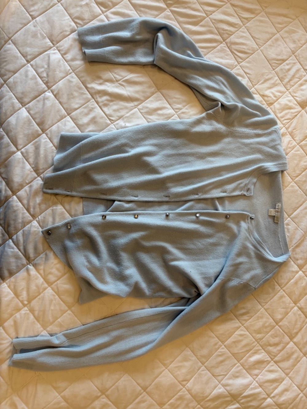 Light Blue Button Front Cardigan